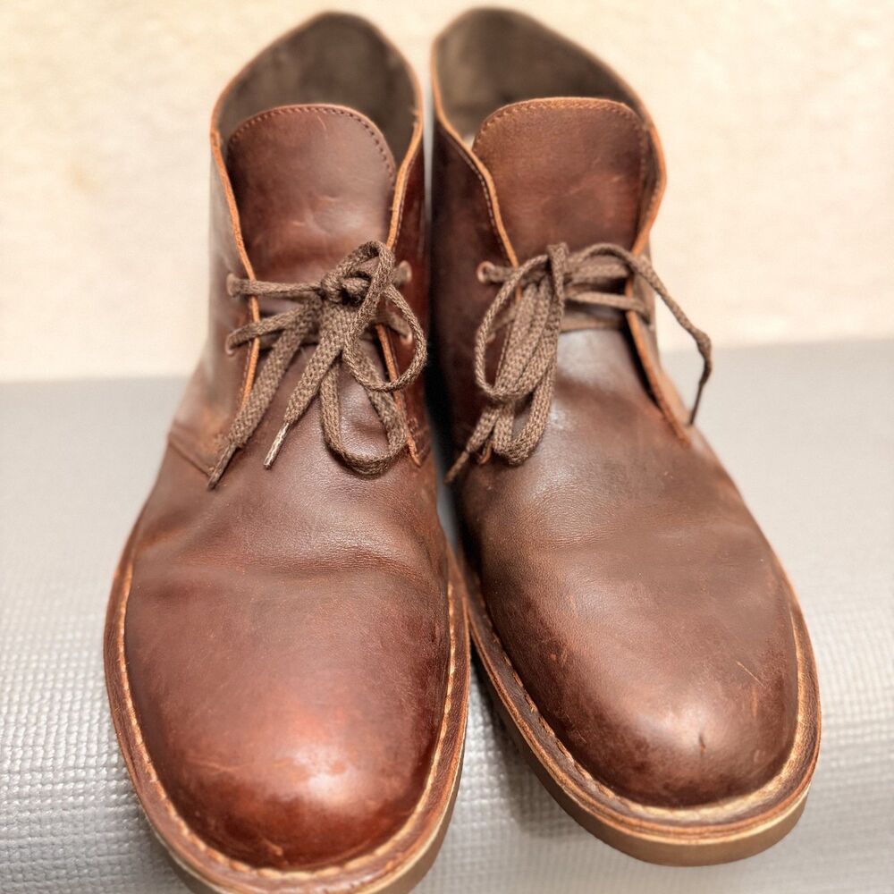 Clarks Brown Leather Desert Chukka Boots Men’s Size 13 Lace Up Casual Shoes